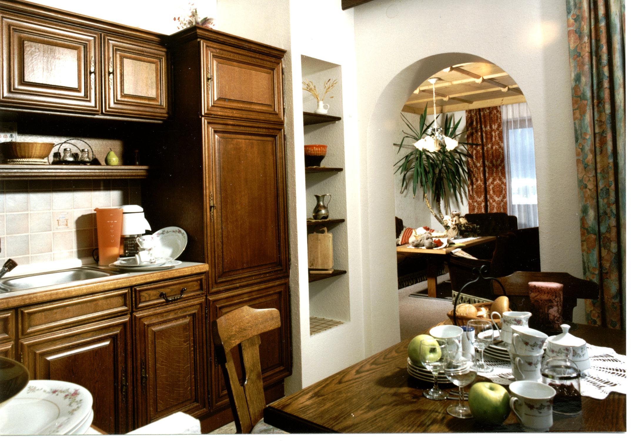 Kueche mit Blick in das Wohnzimmer